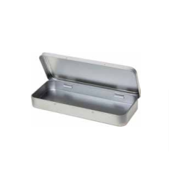 Rectangular tin - pencil tin with hinged lid